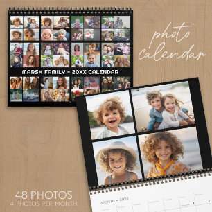 48 Photo - Simple Modern Family Custom Photo Calendar