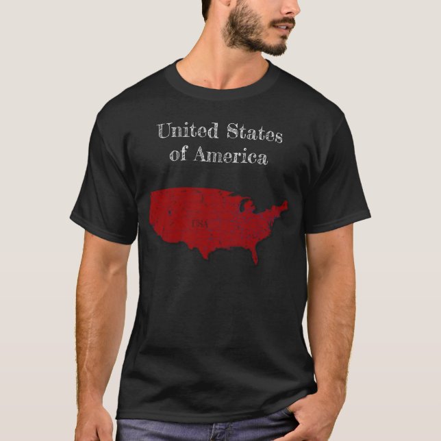 48 United States Interstates [Berry Red Design] T-Shirt (Front)