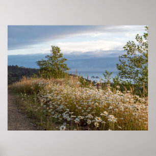 48" x 36", Twin Rocks Summer View at Dusk Poster