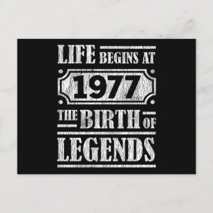 48 Year Old 1977 Birth Of Legend 48th Birthday Postcard