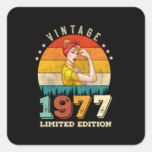 48 Year Old Bday 1977 Vintage 48th Birthday Women Square Sticker