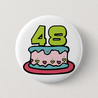 48 Year Old Birthday Cake 2 Inch Round Button