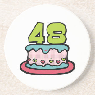 48 Year old Birthday Cake Coaster