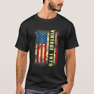 48 Year Old Vintage 1975 American Flag 48th Birth T-Shirt