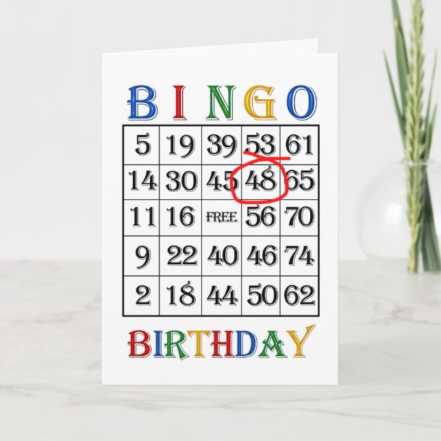 48e anniversaire Carte de Bingo (Devant)