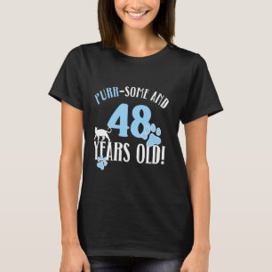 48th Birthday 48 Years Old Cat Mom Cat Lover Birth T-Shirt