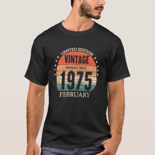 48th Birthday  Awesome Since February 1975 48 Year T-Shirt