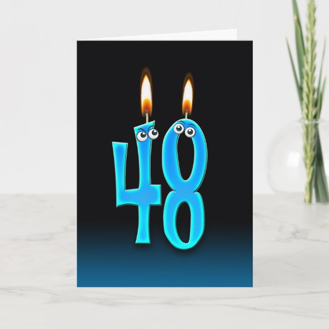48th Birthday Candles Card (Front)