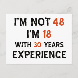 48th birthday designs postcard