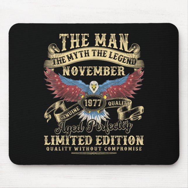 48th Birthday November 1977 Men Funny 48 Years Old Mouse Pad (Front)