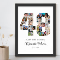 48th Birthday Number 48 Custom Photo Collage