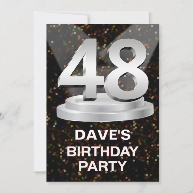 48th Birthday Party Invitation Add a Name (Front)