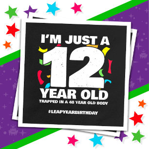 48th Birthday Party Trapped Leap Year Day Feb 29th Napkin