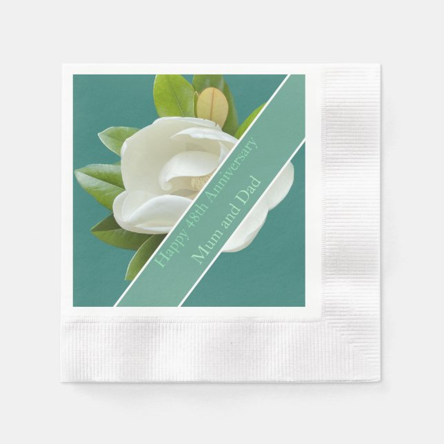 48th Wedding Anniversary Napkin (Front)