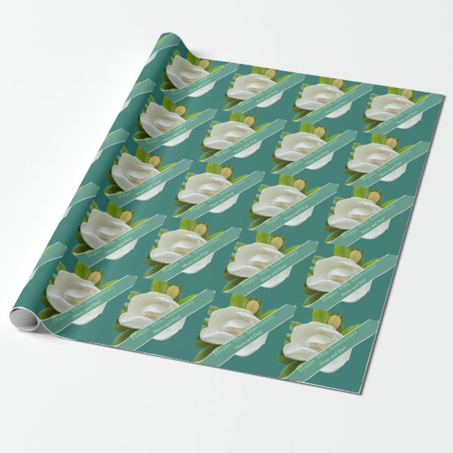 48th Wedding Anniversary Wrapping Paper (Unrolled)