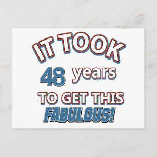 48th year birthday designs postcard