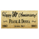 48x24 Personalized Gold 50th Anniversary Banner
