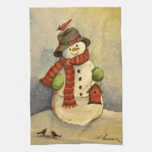 4905 Snowman & Birdhouse Christmas Kitchen Towel