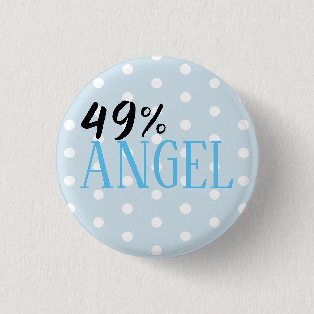 49% Angel - customizable 1 Inch Round Button (Front)
