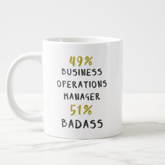 49% Business Operations Manager 51% Badass Large Coffee Mug (Left)