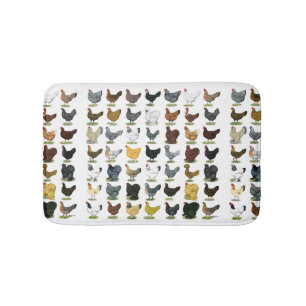 49 Chicken Hens Bath Mat