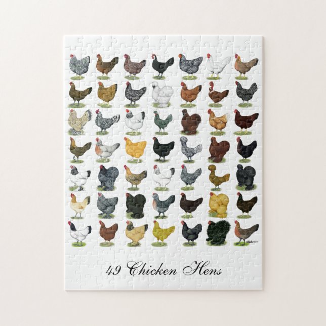 49 Chicken Hens Jigsaw Puzzle (Vertical)