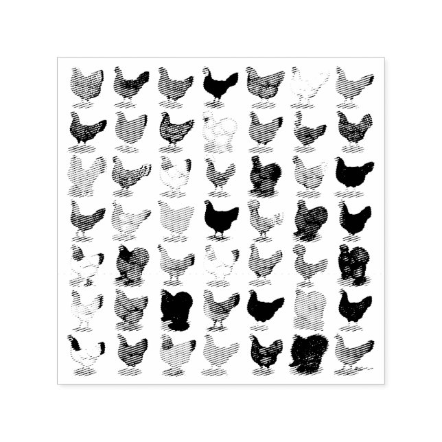 49 Chicken Hens Self-inking Stamp (Design)