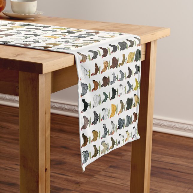 49 Chicken Hens Short Table Runner (In Situ)