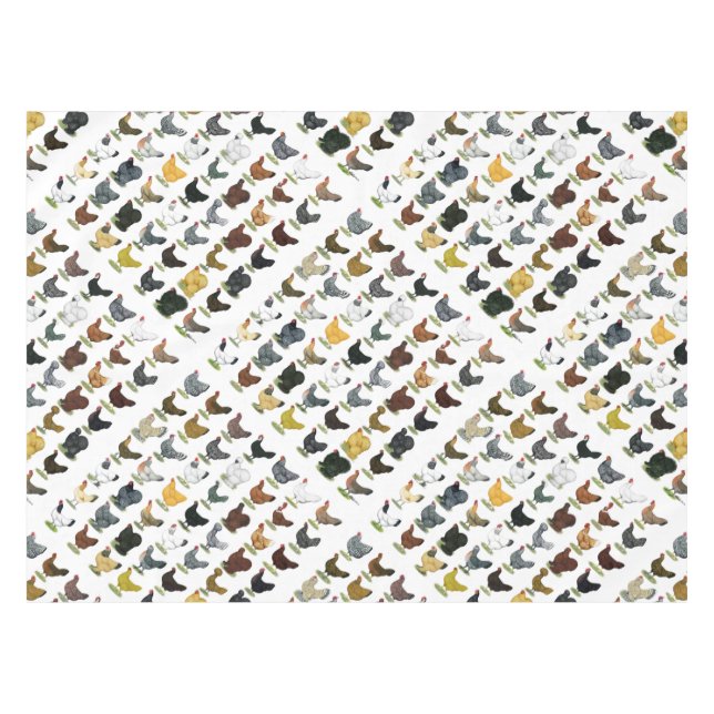 49 Chicken Hens Tablecloth (Front (Horizontal))
