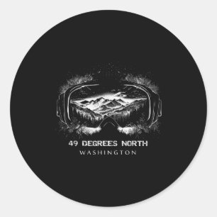 49 Degrees North Washington Ski Skiing Skier  Classic Round Sticker