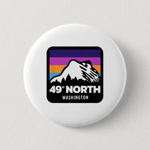 49 Degrees North Washington Snowboarding Skiing Fa 2 Inch Round Button