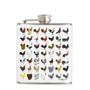 49 Roosters Hip Flask