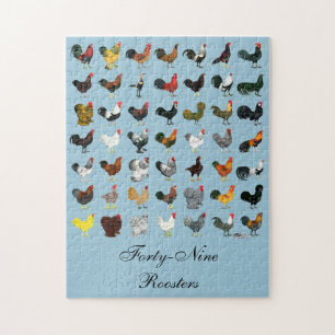 49 Roosters Jigsaw Puzzle