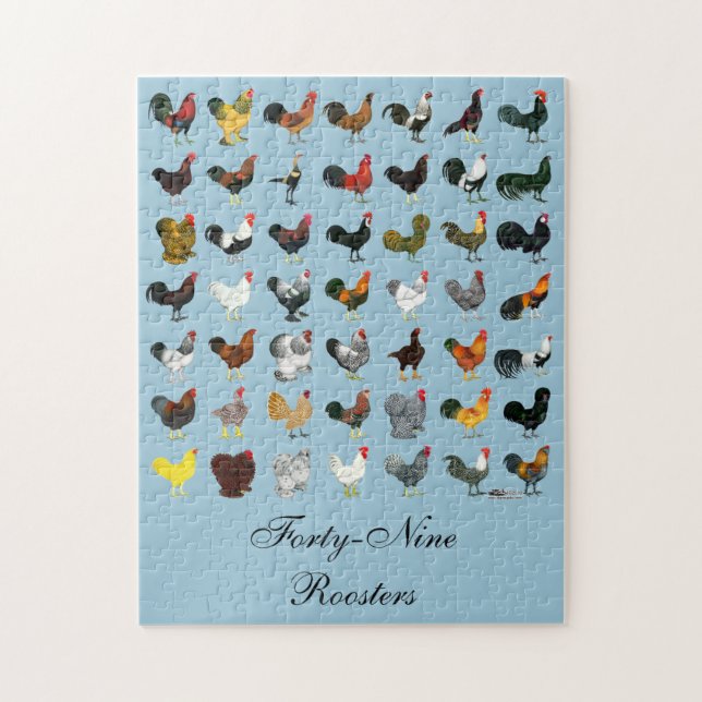 49 Roosters Jigsaw Puzzle (Vertical)