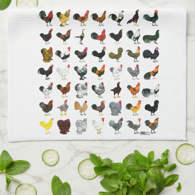49 Roosters Kitchen Towel (Folded)