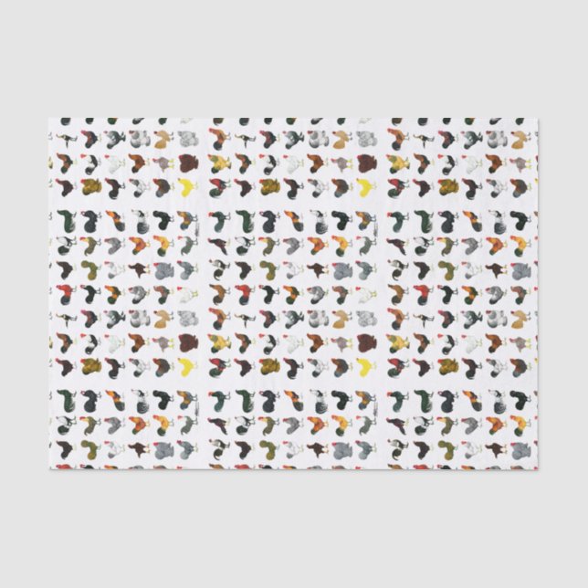 49 Roosters Tissue Paper (Front)
