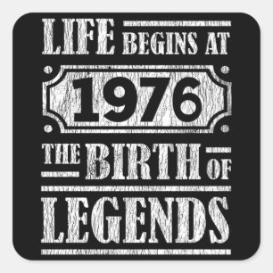 49 Year Old 1976 Birth Of Legend 49th Birthday Square Sticker