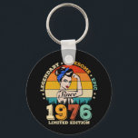 49 Year Old Bday 1976 Vintage 49th Birthday Women Keychain<br><div class="desc">Celebrate In Style With This Unique And Fun Vintage-Inspired Birthday Gift Design! This Birthday Graphic Perfectly Highlights Your Special Milestone. Whether You're Turning 9, 21, 30, 40, 50, Or Any Age In Between, Proudly Showcase Your Legendary Status With Humour And Nostalgia. This Vintage Birthday Graphic Makes An Ideal Gift Idea...</div>