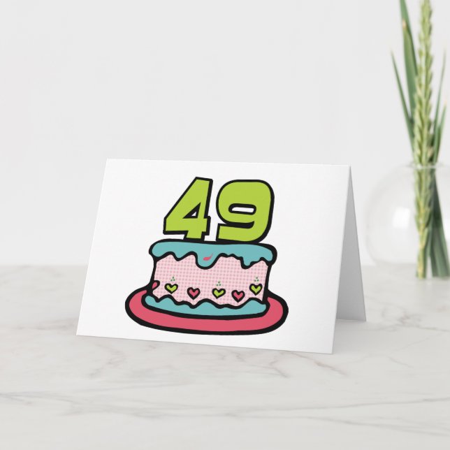 49 Year Old Birthday Cake Card (Front)