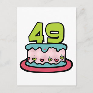 49 Year Old Birthday Cake Postcard