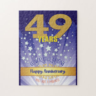 49 Year Recovery Anniversary Bold Numeral Jigsaw Puzzle
