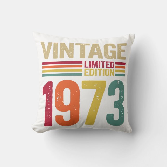 49 Years Old Gifts Vintage 1973 49th Birthday gift Throw Pillow (Front)