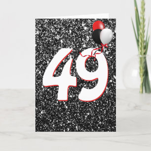 49e anniversaire Ballons sur carte Parties scintil