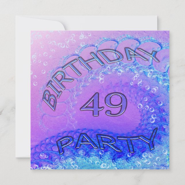 49e anniversaire invitation de fête, Abstraite et  (Devant)