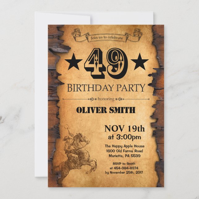 49e Invitation d'anniversaire de l'Ouest (Devant)
