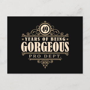 49th Birthday (49 Years Of Being Gorgeous) Postcard