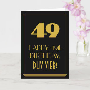 49th Birthday – Art Deco Inspired Look "49" & Name Card