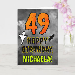 49th Birthday: Eerie Halloween Theme + Custom Name Card