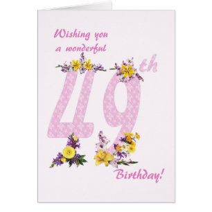 49th Birthday Flower Decorated Numbers