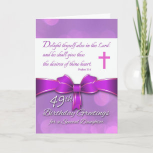 49th Birthday for Daughter Christian Theme Card